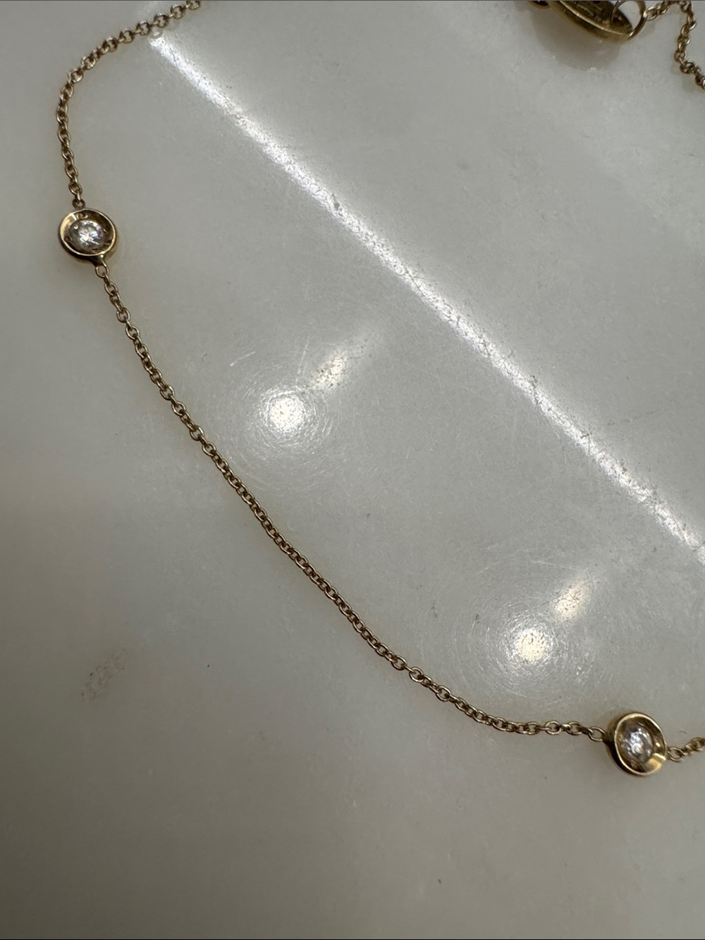 Roberto Coin 18k YG Five Diamond Necklace - Picture 4 of 4